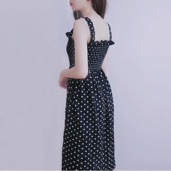 Peach Love California red and white poka dot spring summer dress maxi size small - Picture 3 of 13